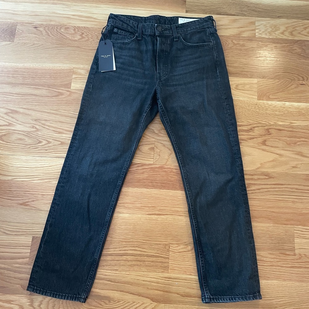 Rag and bone black denim mom jean